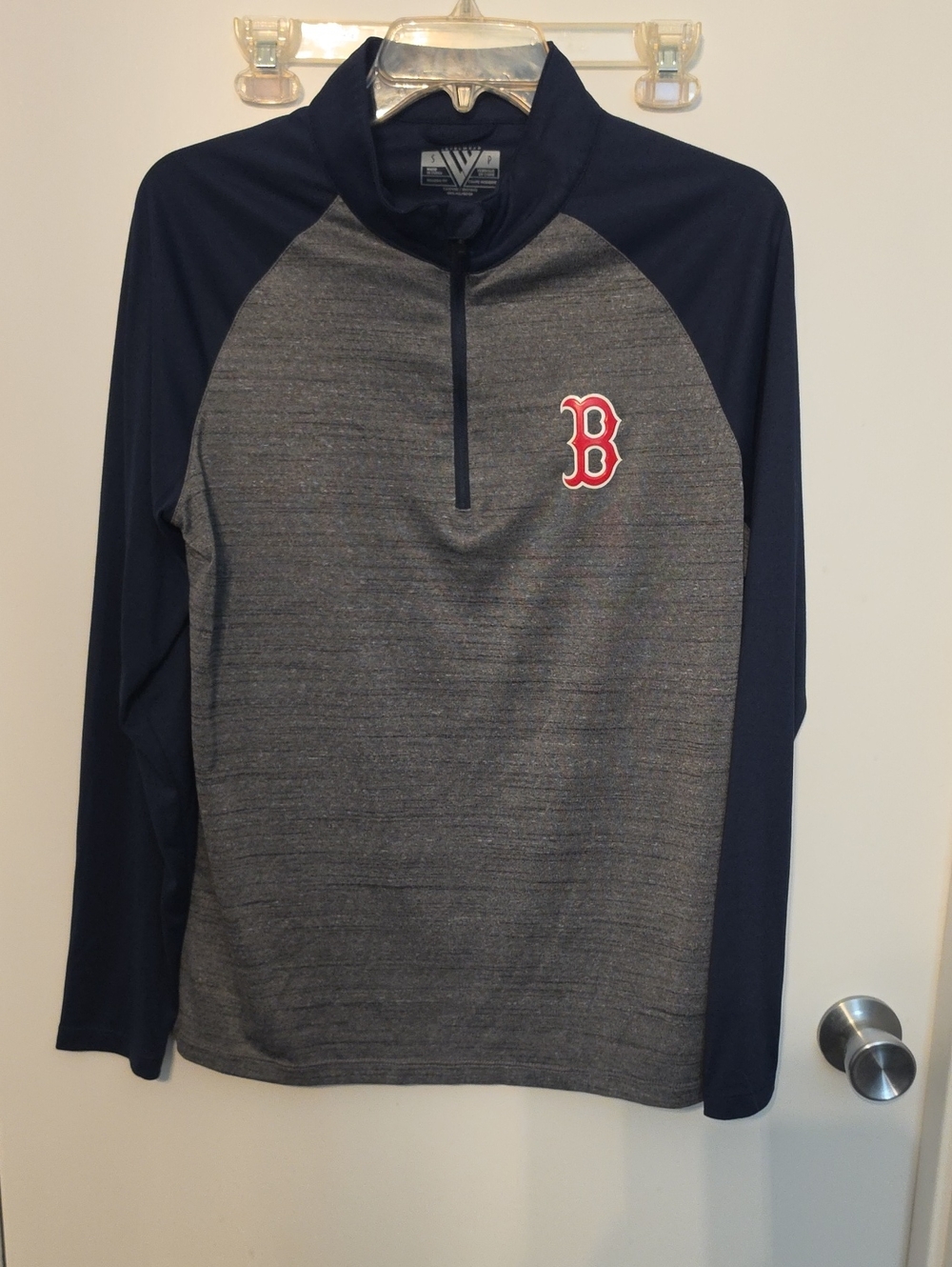 Boston Red Sox Men's Navy & Gray Quarter-Zip Pullover